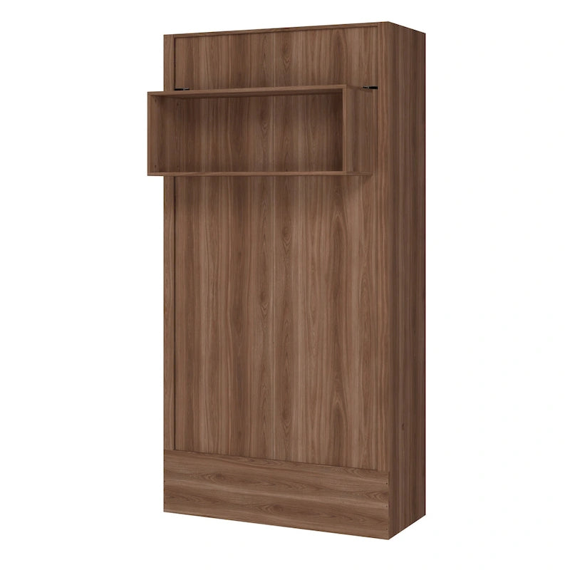 Lit escamotable brésilien contemporain double avec étagère