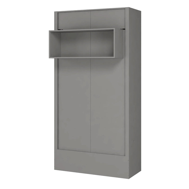 Lit escamotable brésilien contemporain double avec étagère