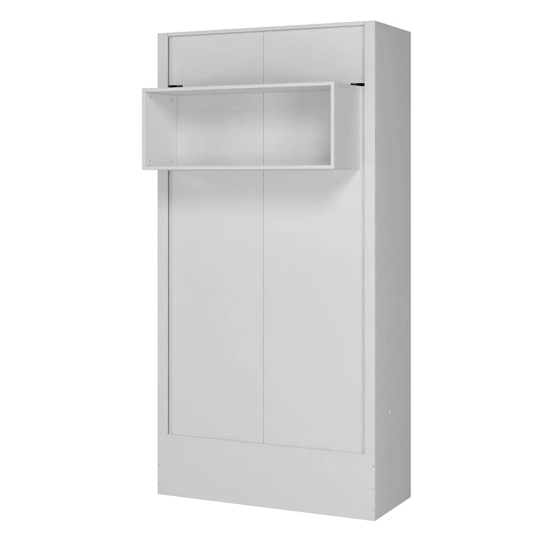Lit escamotable brésilien contemporain double avec étagère