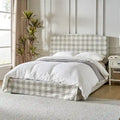 Lit plateforme capitonné traditionnel avec housse lavable – Grand lit