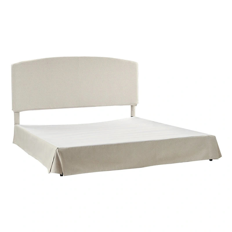 Lit plateforme capitonné traditionnel avec housse lavable – Grand lit