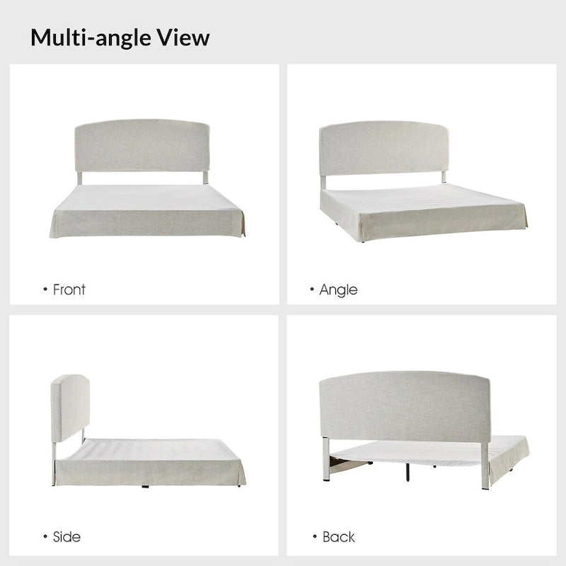 Lit plateforme capitonné traditionnel avec housse lavable – Grand lit