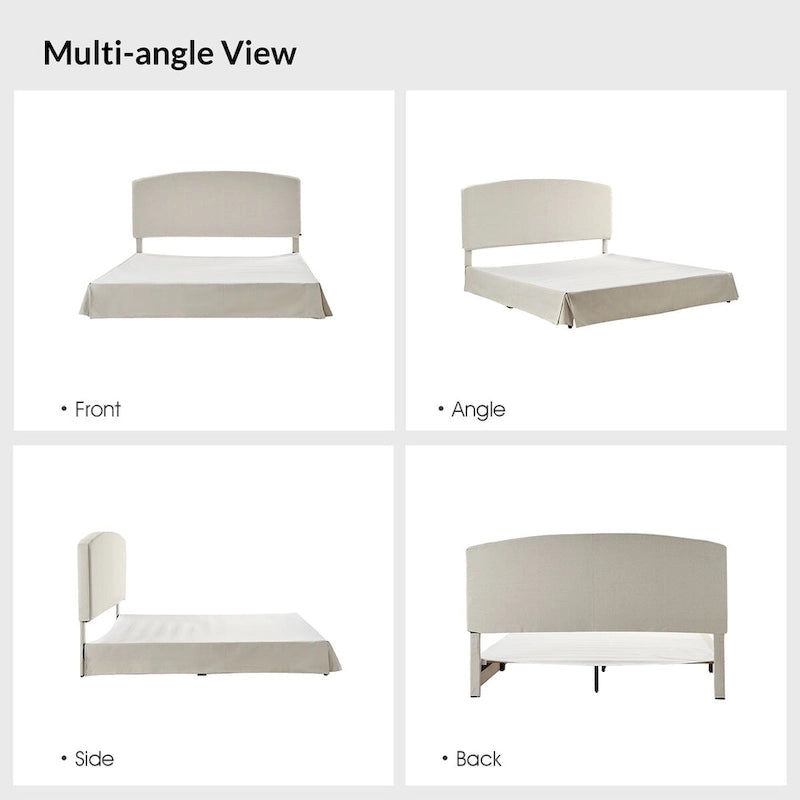 Lit plateforme capitonné traditionnel avec housse lavable – Grand lit