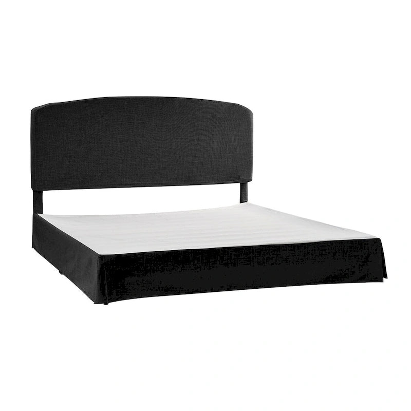 Lit plateforme capitonné traditionnel avec housse lavable – Grand lit