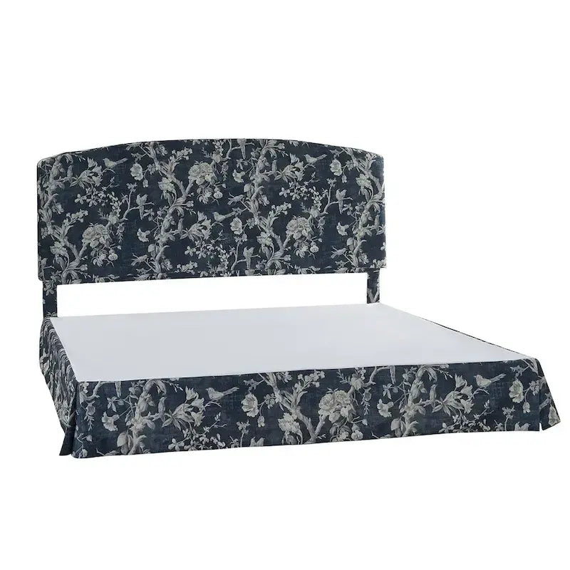 Lit plateforme capitonné traditionnel avec housse lavable – Grand lit