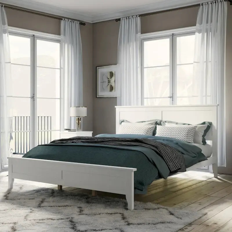 Lit plate-forme moderne en bois massif