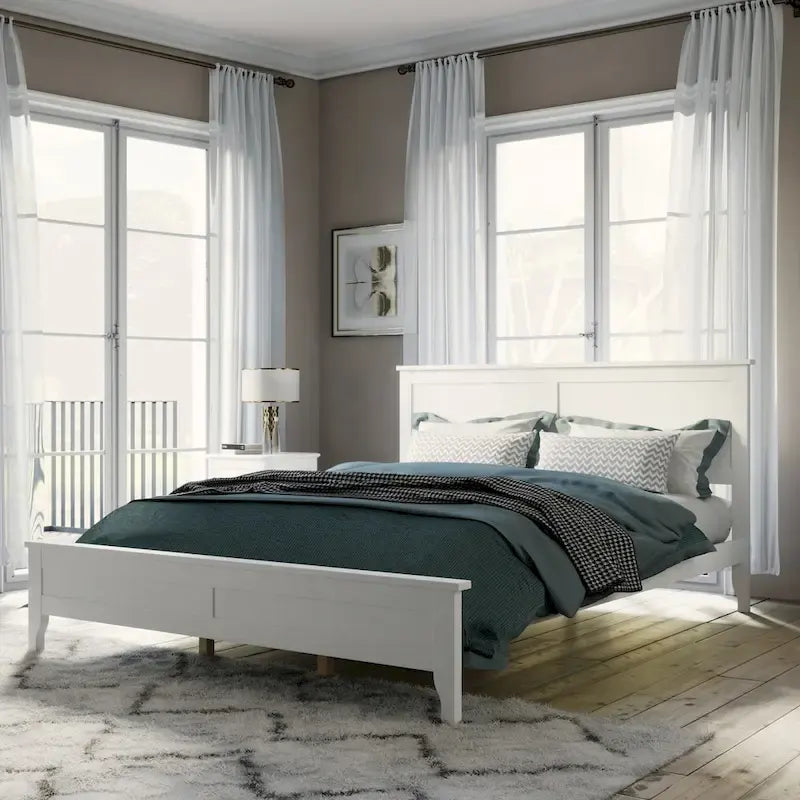 Lit plate-forme moderne en bois massif