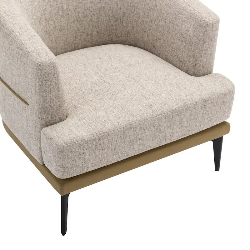 Fauteuil baril bicolore moderne en tissu