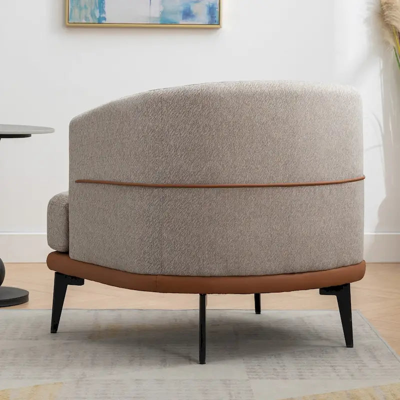 Fauteuil baril bicolore moderne en tissu