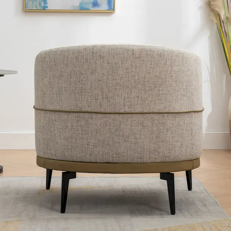 Fauteuil baril bicolore moderne en tissu