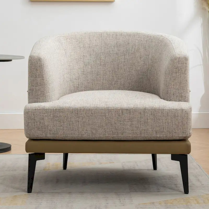 Fauteuil baril bicolore moderne en tissu