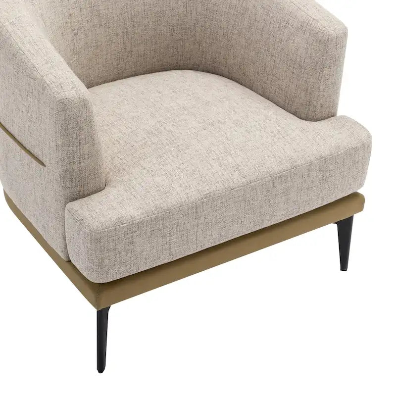 Fauteuil baril bicolore moderne en tissu