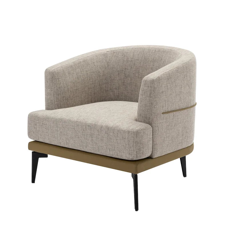 Fauteuil baril bicolore moderne en tissu