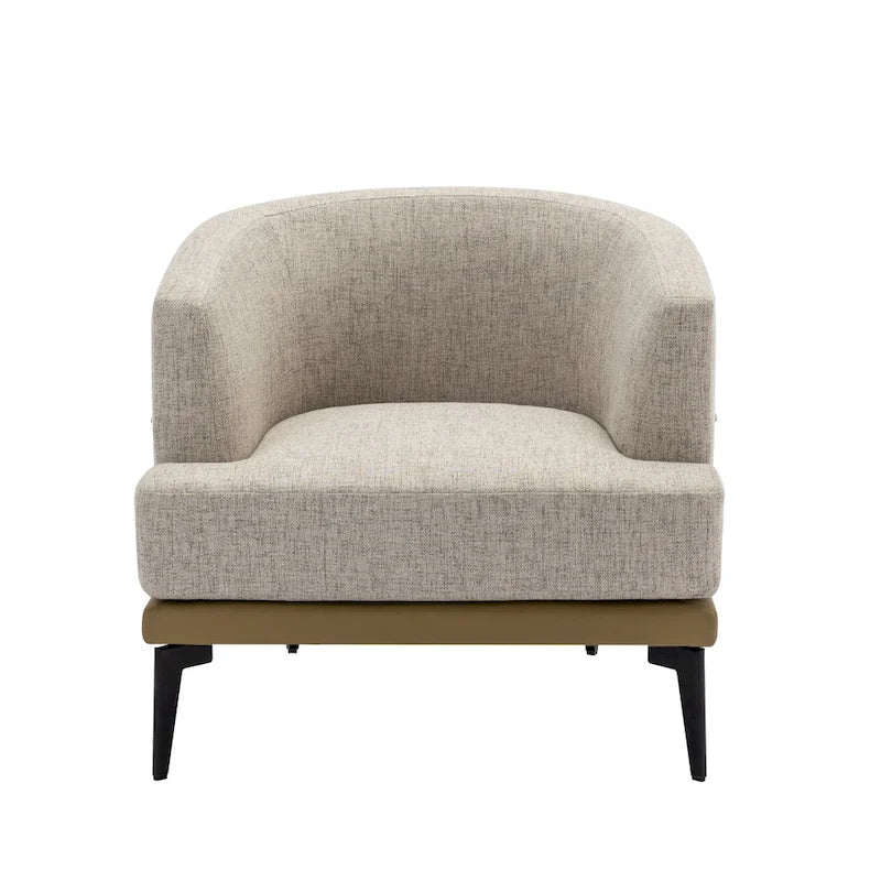 Fauteuil baril bicolore moderne en tissu