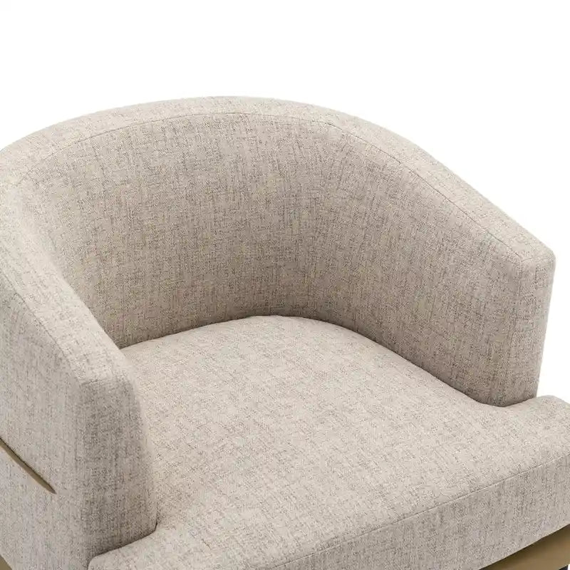 Fauteuil baril bicolore moderne en tissu