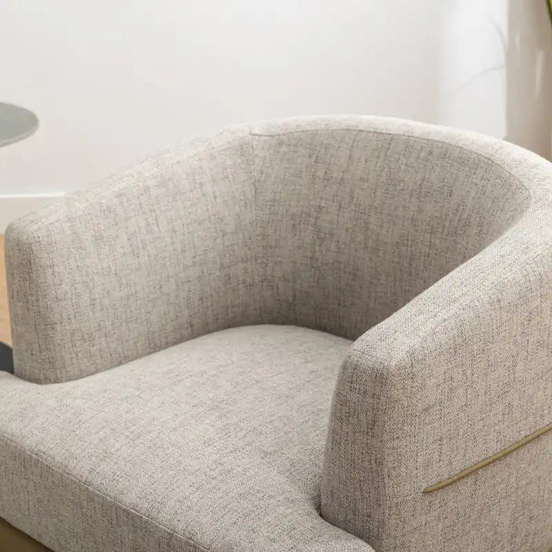 Fauteuil baril bicolore moderne en tissu