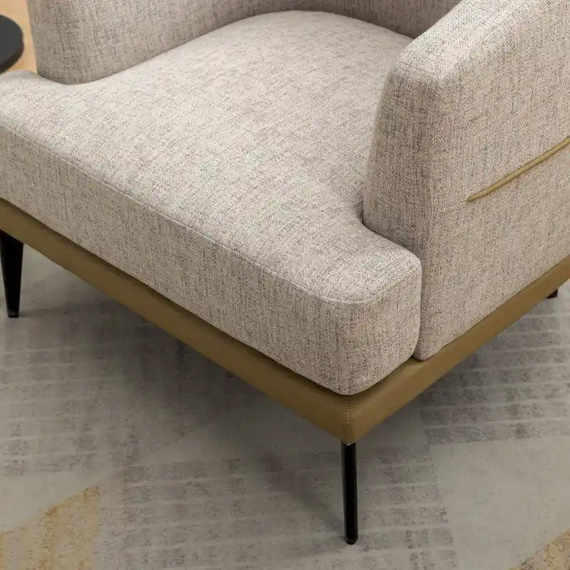 Fauteuil baril bicolore moderne en tissu