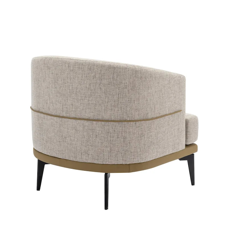 Fauteuil baril bicolore moderne en tissu