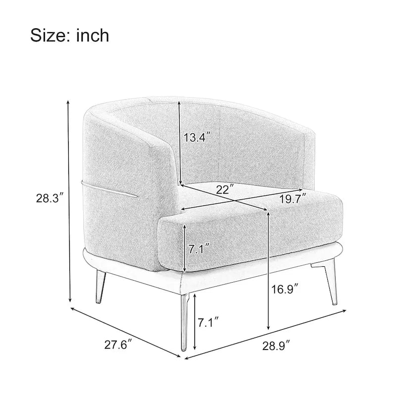 Fauteuil baril bicolore moderne en tissu