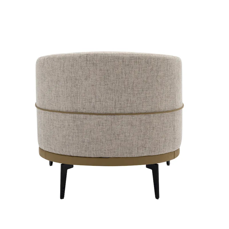 Fauteuil baril bicolore moderne en tissu