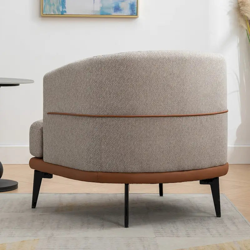 Fauteuil baril bicolore moderne en tissu