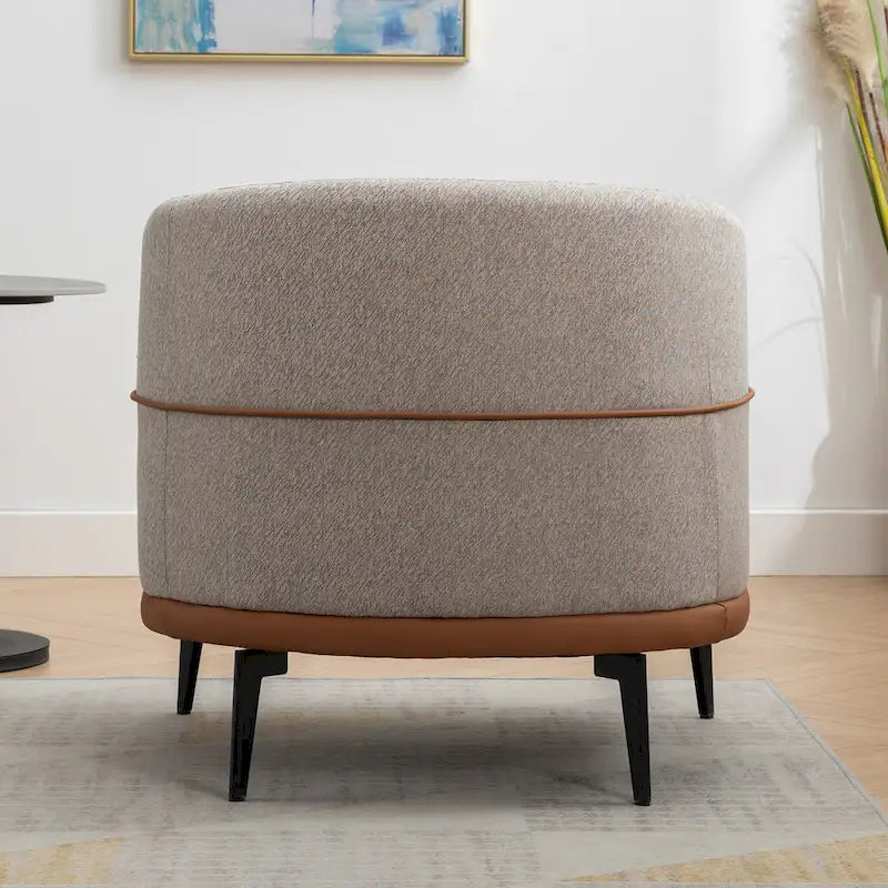 Fauteuil baril bicolore moderne en tissu