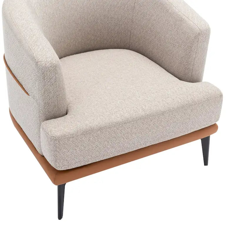 Fauteuil baril bicolore moderne en tissu