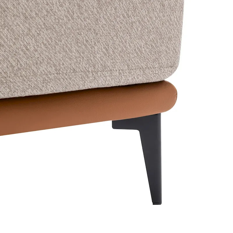 Fauteuil baril bicolore moderne en tissu