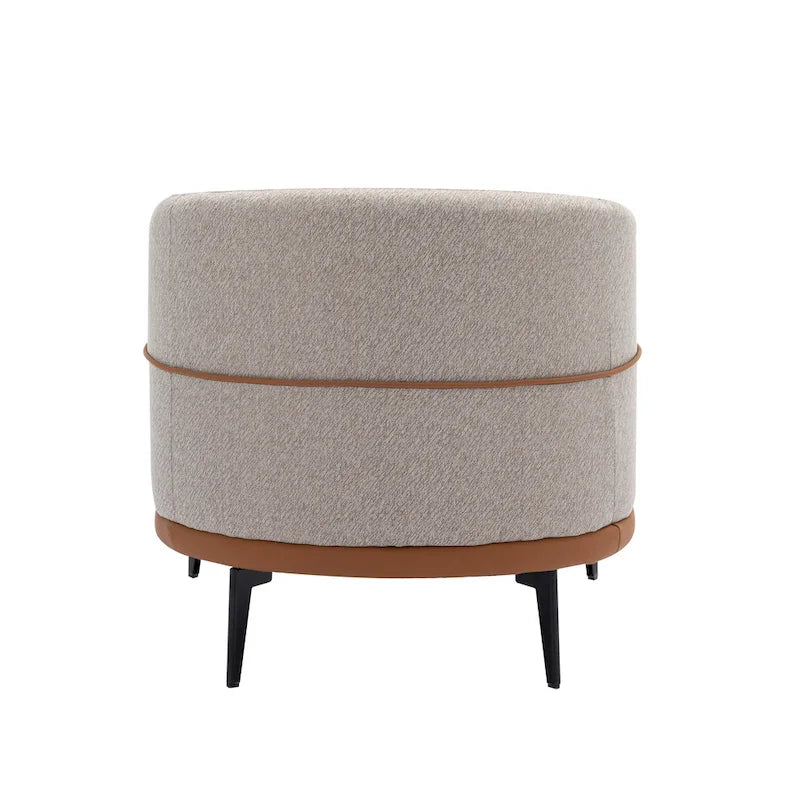Fauteuil baril bicolore moderne en tissu