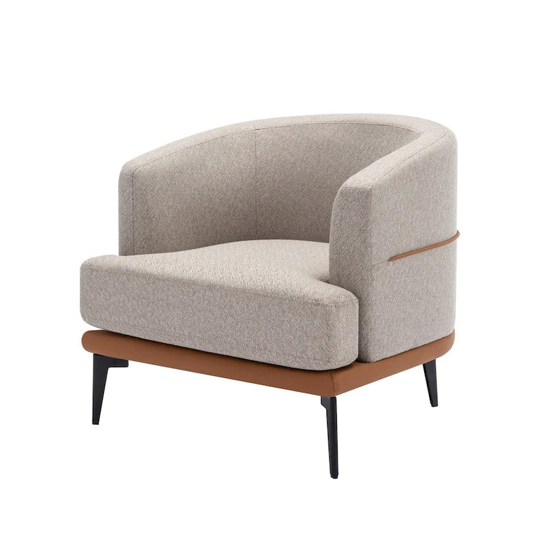 Fauteuil baril bicolore moderne en tissu