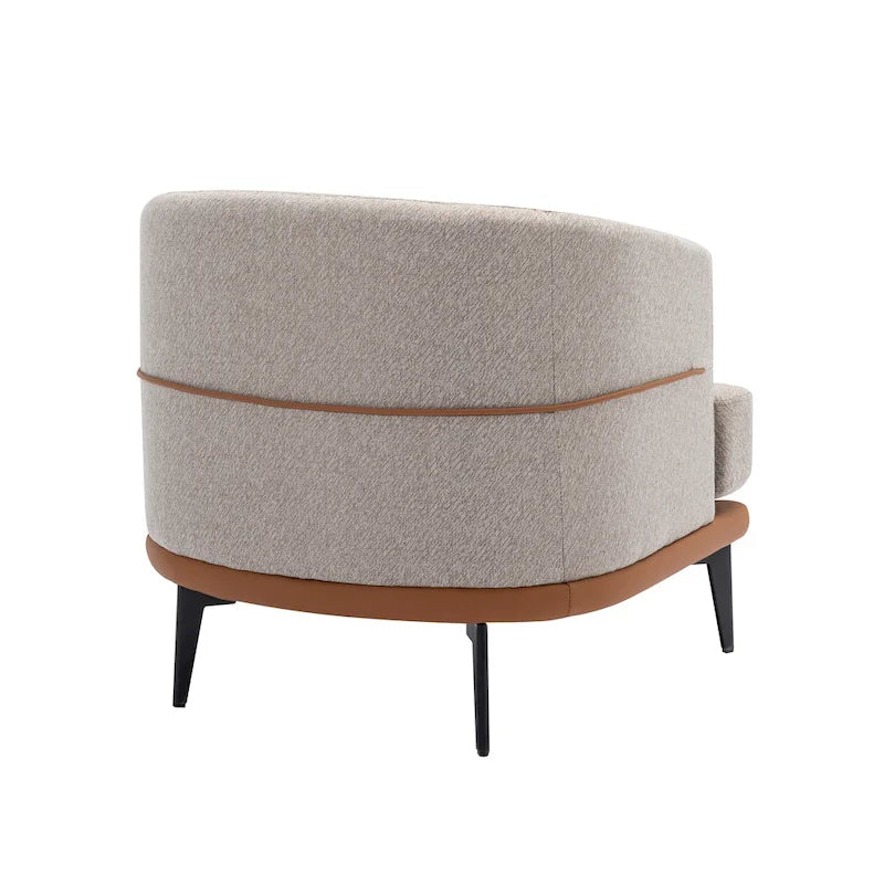 Fauteuil baril bicolore moderne en tissu
