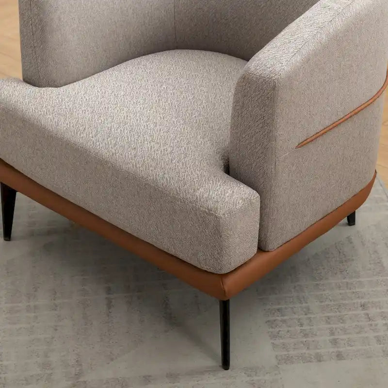 Fauteuil baril bicolore moderne en tissu