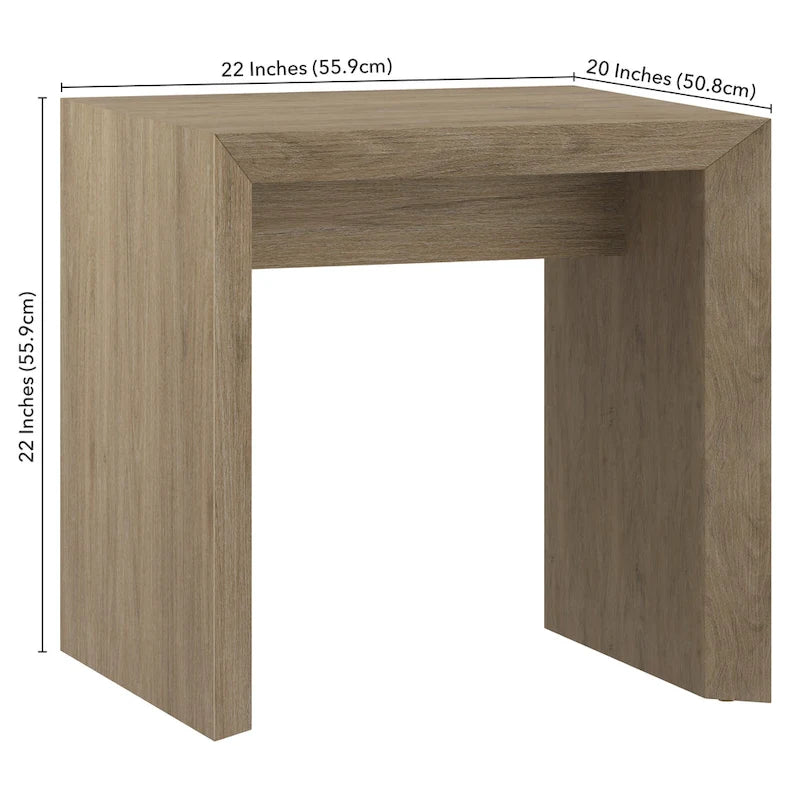 Table d'appoint rectangulaire de 55,88 cm de large - 55,88 cm de large